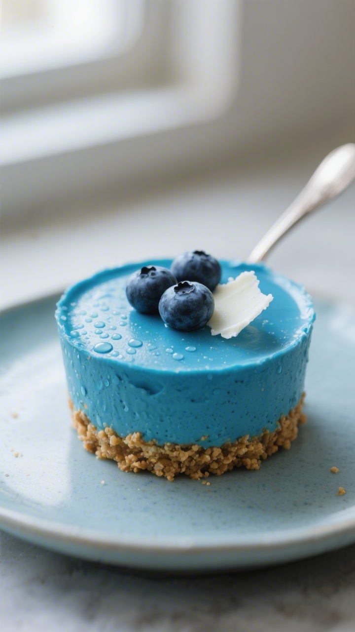 Close-up detail: A no-bake cheesecake cup with a firmly set graham cracker crumb crust and silky, sk